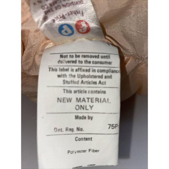 Vintage 1986 Fisher Price 16 inch Puffalump Bear Cub 8006 Peach Romper Plush - Picture 10 of 13